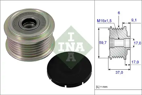 механизъм за свободен ход на генератор INA 535 0017 10