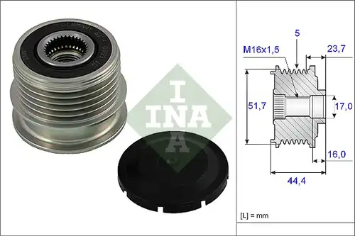 механизъм за свободен ход на генератор INA 535 0020 10