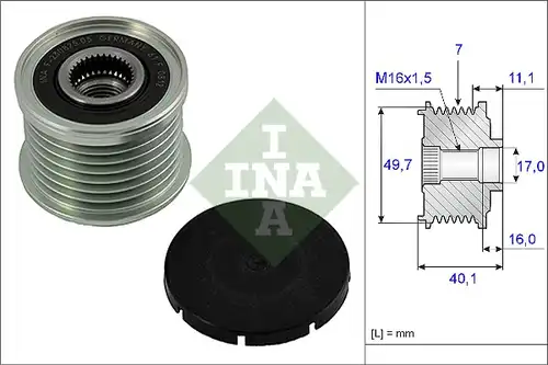 механизъм за свободен ход на генератор INA 535 0021 10