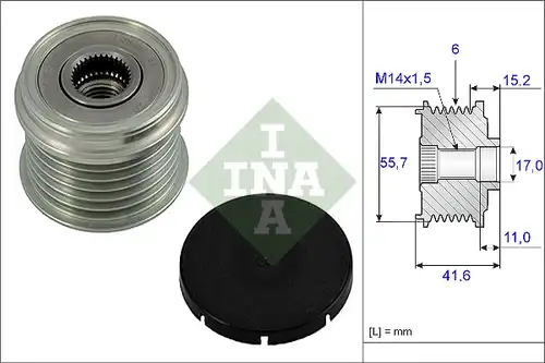 механизъм за свободен ход на генератор INA 535 0024 10