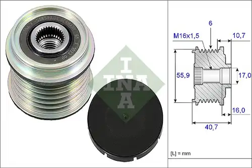 механизъм за свободен ход на генератор INA 535 0028 10