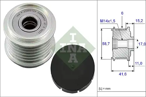 механизъм за свободен ход на генератор INA 535 0031 10