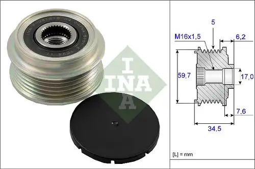 механизъм за свободен ход на генератор INA 535 0034 10