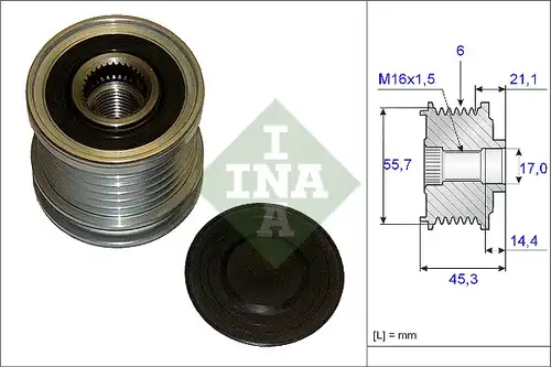 механизъм за свободен ход на генератор INA 535 0036 10