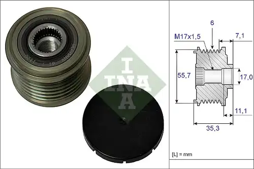 механизъм за свободен ход на генератор INA 535 0037 10