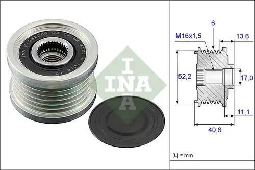 механизъм за свободен ход на генератор INA 535 0044 10