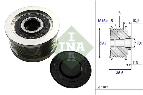 механизъм за свободен ход на генератор INA 535 0046 10