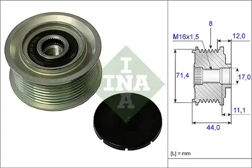 механизъм за свободен ход на генератор INA 535 0055 10