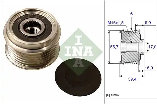 механизъм за свободен ход на генератор INA 535 0060 10