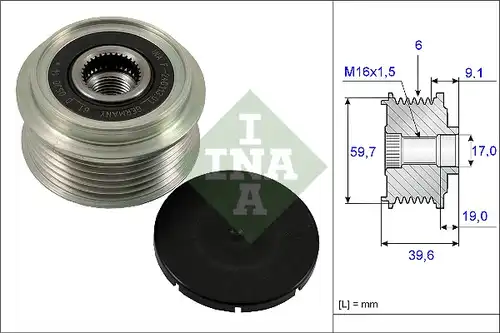 механизъм за свободен ход на генератор INA 535 0065 10