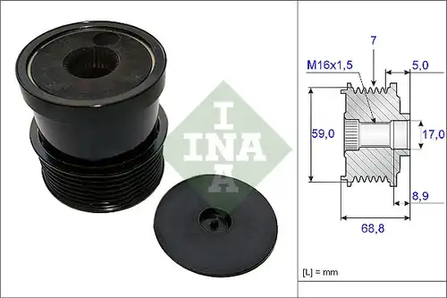 механизъм за свободен ход на генератор INA 535 0070 30