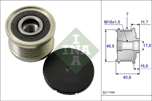 механизъм за свободен ход на генератор INA 535 0080 10