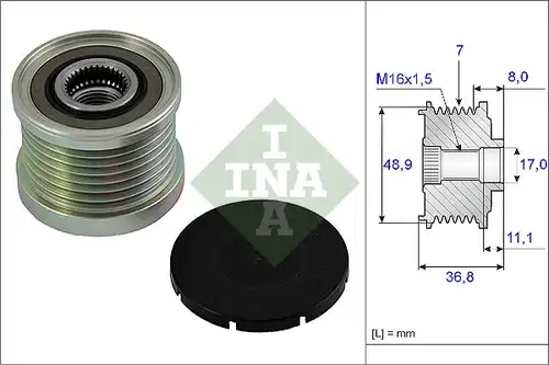 механизъм за свободен ход на генератор INA 535 0081 10