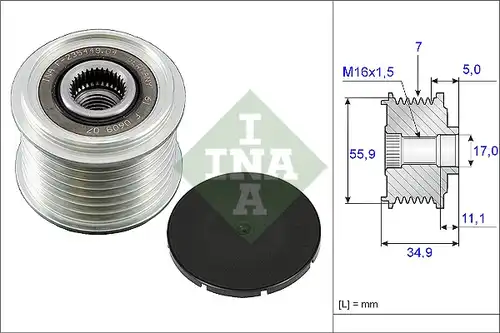 механизъм за свободен ход на генератор INA 535 0083 10