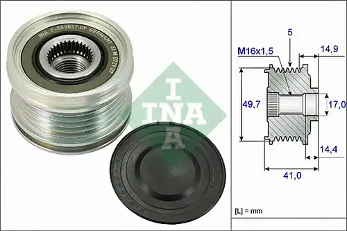 механизъм за свободен ход на генератор INA 535 0101 10