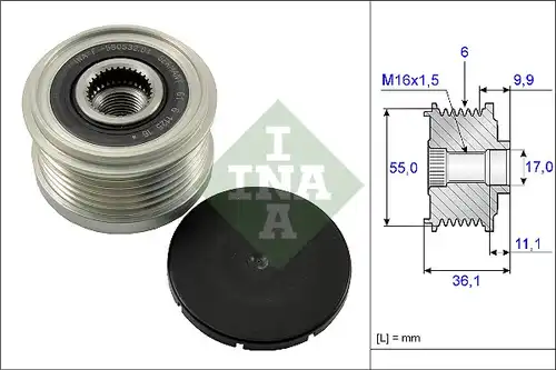 механизъм за свободен ход на генератор INA 535 0103 10