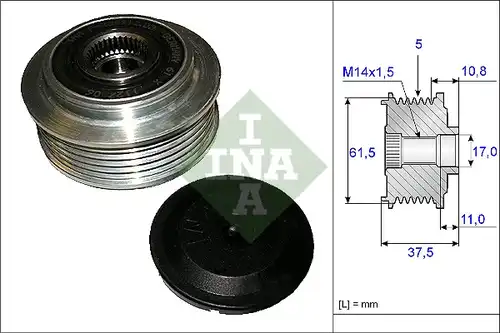 механизъм за свободен ход на генератор INA 535 0107 10