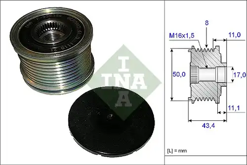 механизъм за свободен ход на генератор INA 535 0108 10