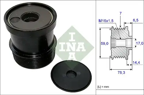 механизъм за свободен ход на генератор INA 535 0120 10