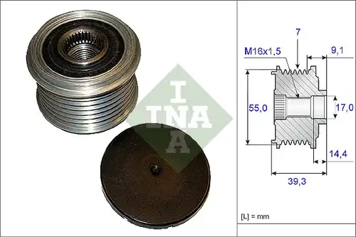 механизъм за свободен ход на генератор INA 535 0142 10