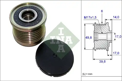 механизъм за свободен ход на генератор INA 535 0146 10