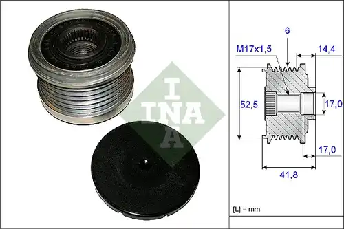 механизъм за свободен ход на генератор INA 535 0147 10