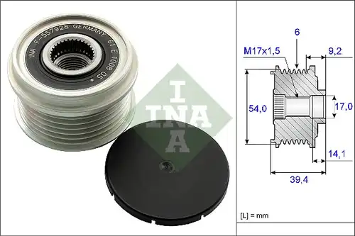 механизъм за свободен ход на генератор INA 535 0151 10