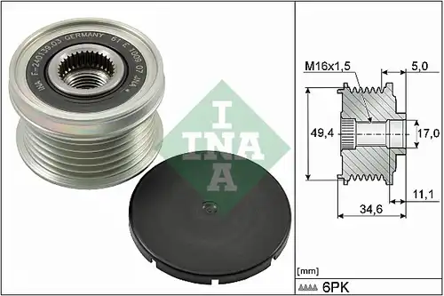 механизъм за свободен ход на генератор INA 535 0155 10