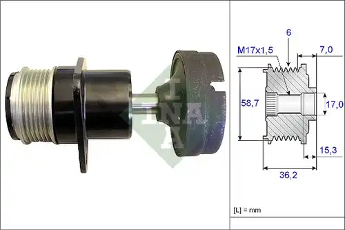 механизъм за свободен ход на генератор INA 535 0157 10