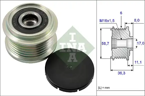 механизъм за свободен ход на генератор INA 535 0160 10