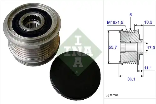 механизъм за свободен ход на генератор INA 535 0161 10