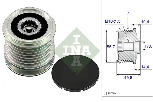 механизъм за свободен ход на генератор INA 535 0165 10