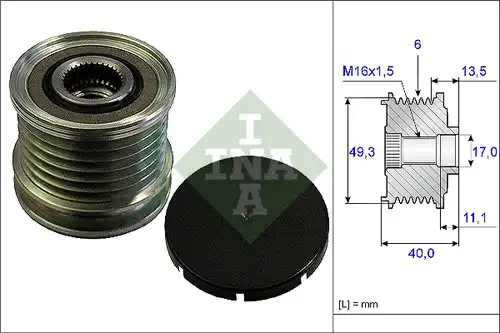 механизъм за свободен ход на генератор INA 535 0166 10