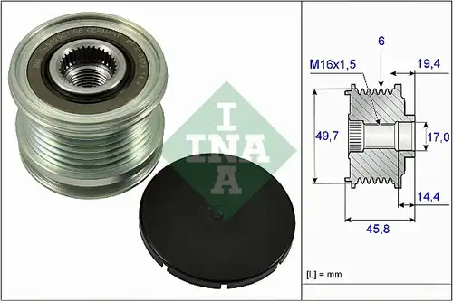 механизъм за свободен ход на генератор INA 535 0168 10