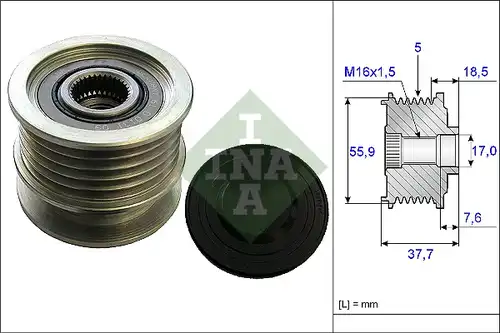 механизъм за свободен ход на генератор INA 535 0169 10