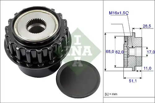 механизъм за свободен ход на генератор INA 535 0175 10