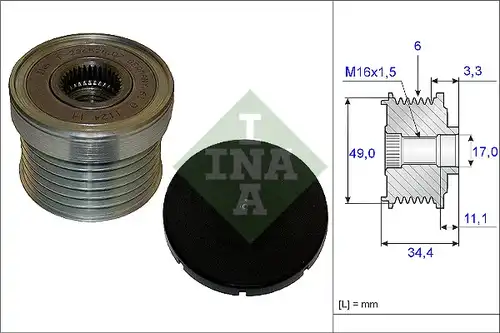 механизъм за свободен ход на генератор INA 535 0183 10