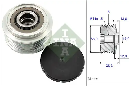 механизъм за свободен ход на генератор INA 535 0184 10