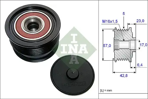 механизъм за свободен ход на генератор INA 535 0190 10