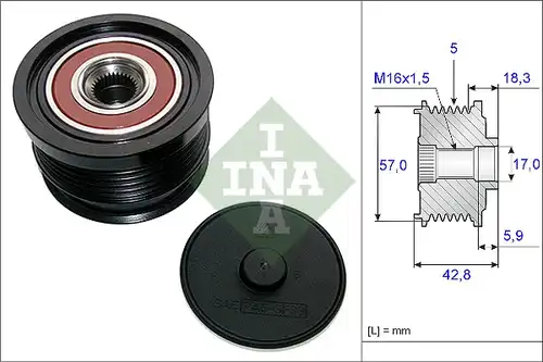 механизъм за свободен ход на генератор INA 535 0191 10