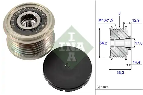 механизъм за свободен ход на генератор INA 535 0194 10