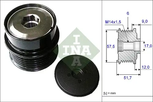 механизъм за свободен ход на генератор INA 535 0197 10