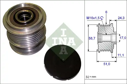 механизъм за свободен ход на генератор INA 535 0200 10