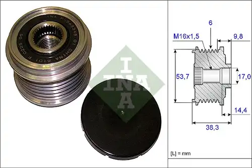 механизъм за свободен ход на генератор INA 535 0203 10