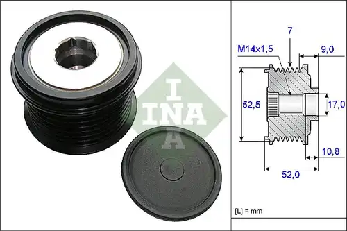 механизъм за свободен ход на генератор INA 535 0209 10