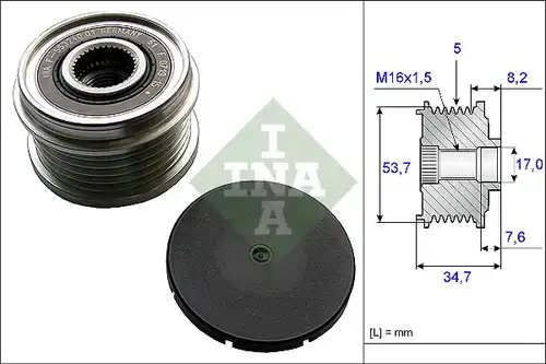 механизъм за свободен ход на генератор INA 535 0211 10