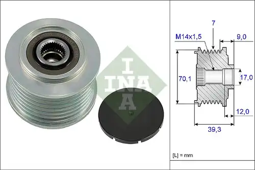 механизъм за свободен ход на генератор INA 535 0214 10