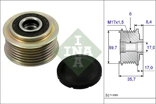 механизъм за свободен ход на генератор INA 535 0225 10