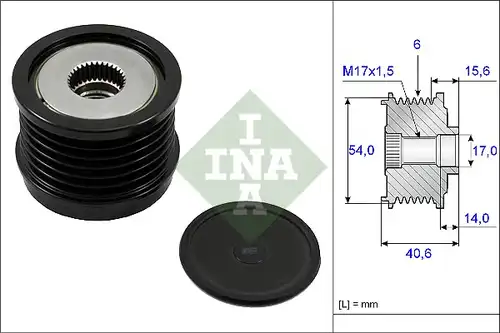 механизъм за свободен ход на генератор INA 535 0230 10