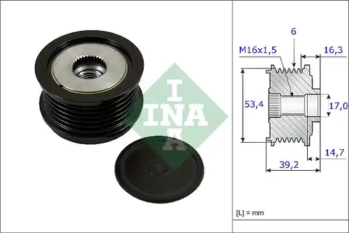 механизъм за свободен ход на генератор INA 535 0236 10